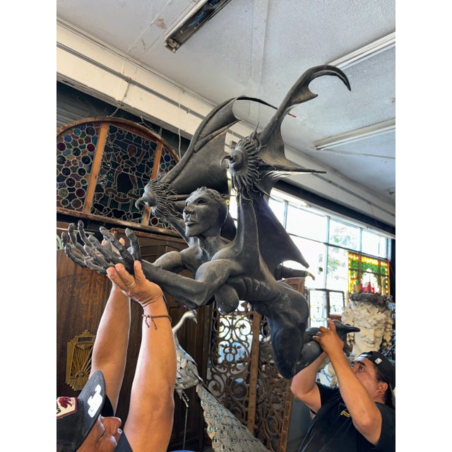 Black Oversized 1920s Style Gothic Spanish Revival Devil Weathervane For Sale - Image 8 of 12