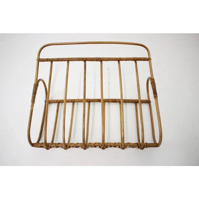 Wall Bamboo Magazine Holder, Former Czechoslovakia, 1970s For Sale - Image 4 of 7