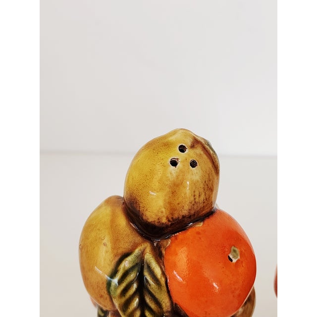 Tangerine Vintage Inarco Japan Ceramic Salt & Pepper Shakers For Sale - Image 8 of 10