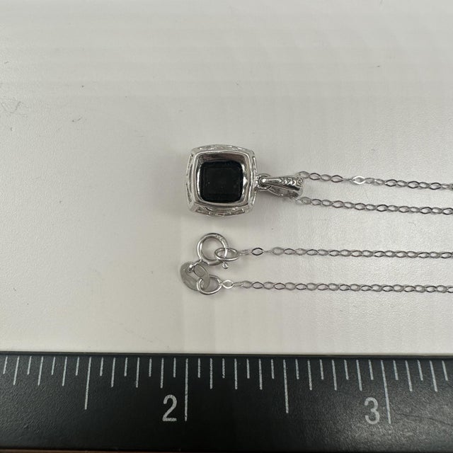 Early 21st Century Sapphire & Diamond Necklace in 14kt White Gold – 1.50ctw, 18in, New For Sale - Image 5 of 5