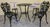 1950s Rose-Pattern Cast Iron and Aluminum Garden Bistro Set With Two Plant Stands, 5 Pieces For Sale - Image 6 of 16