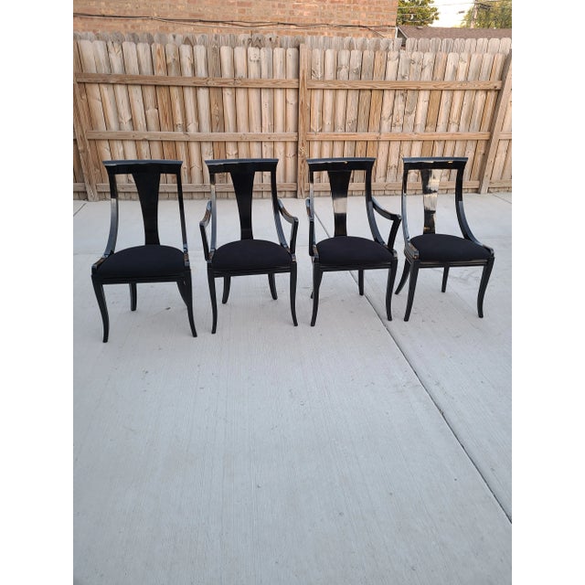 Set of 4 1980s Pietro Costantini Lacquered Klismos Style Chairs For Sale - Image 13 of 13