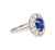 1.89 Carat Oval Kashmir Blue Sapphire & Diamond Platinum Art Deco Vintage Ring For Sale In Miami - Image 6 of 13