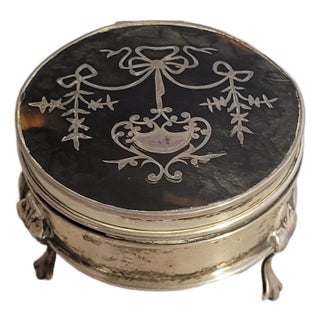 Victorian English Sterling Silver & Tortoiseshell Box, 1888, Satin Lined For Sale
