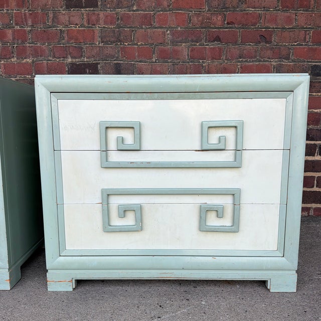 Pair of Kittinger Greek Key 3-Drawer Chests / Nightstands For Sale In Cleveland - Image 6 of 12