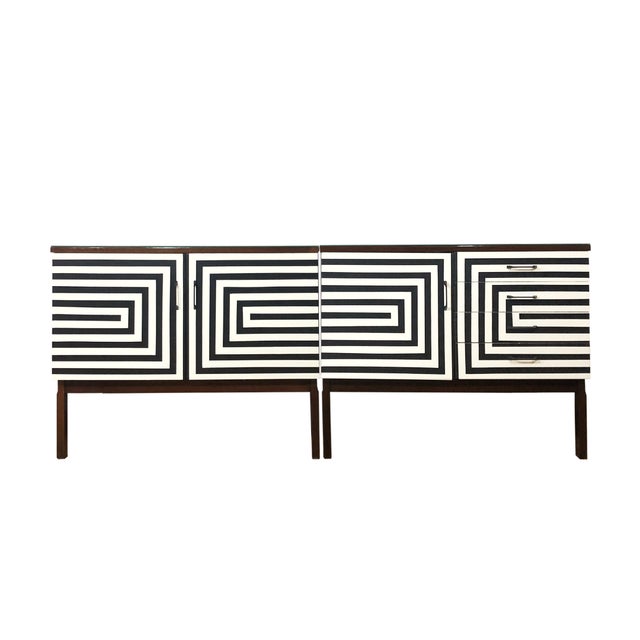 Modular Sideboard with Op Art Motif, 1970s, Set of 2 For Sale - Image 13 of 13