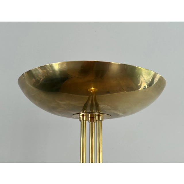 1970s French Design Brass Floor Lamp in Art Deco Style Circa 1970 For Sale - Image 5 of 12