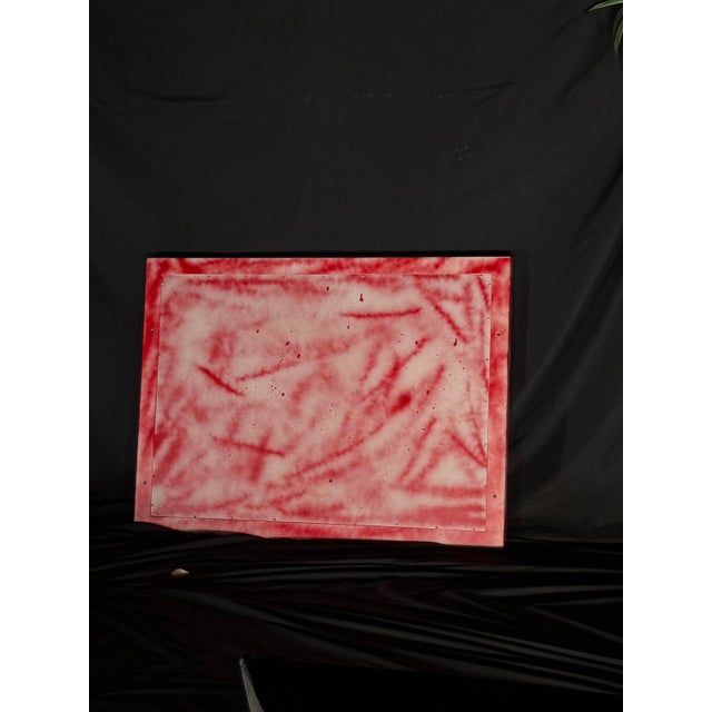 2020s Loom Distressed Red Rectangular Wall Mirror For Sale - Image 4 of 6