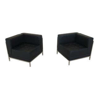 Mid-Century Modern Design Chrome and Black Chairs - a Pair For Sale