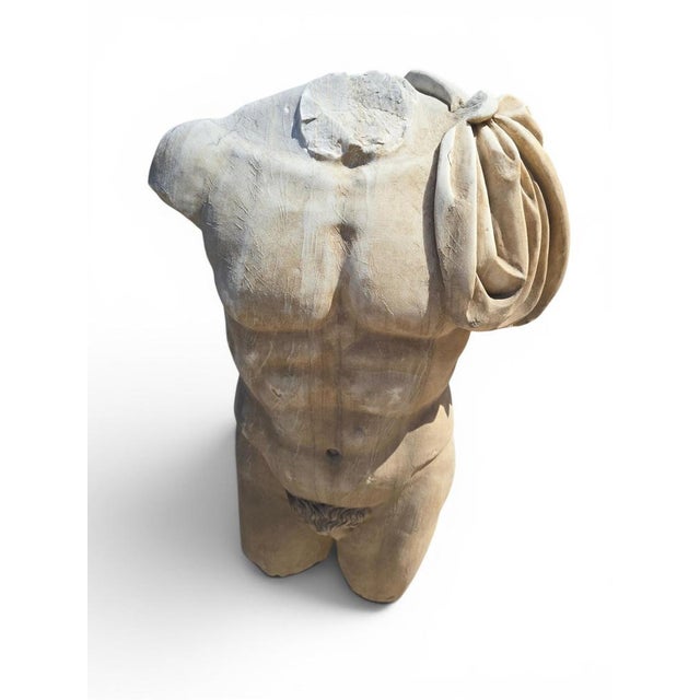 Italian Artist, Large Torso of a Greek Athlete, 1950, Marble For Sale - Image 4 of 11