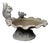 English Midcentury Lead Bird Bath Depicting a Shell with Squirrel and Bird For Sale