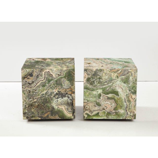 Gemstone Spectacular Honed Onyx Cube Tables - A Pair For Sale - Image 7 of 11