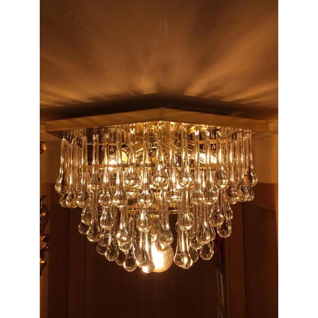 1970s Italian Brass and Murano Glass Ceiling Lamp by Paolo Venini for Venini, 1979 For Sale - Image 5 of 5