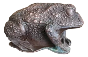 Vintage Japanese Cast-Metal Toad Trinket Box