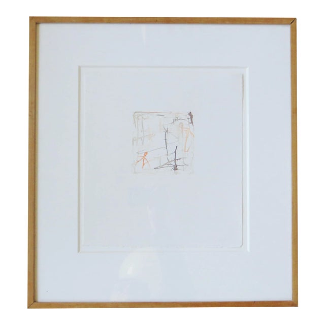 1980s Abstract Monotype by Phil Sims, Framed For Sale