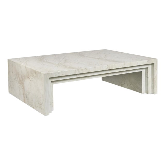 Maitland-Smith Aries Coffee Table Faux Marble For Sale