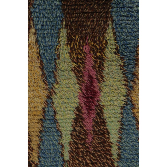 Vintage Swedish Rya Rug, Earth Tones With Scandinavian Diamond Geometry - Rug & Kilim For Sale In New York - Image 6 of 8