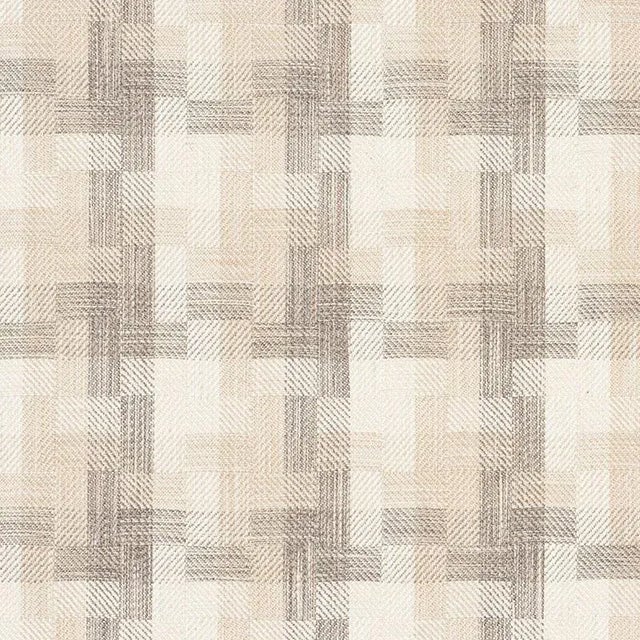 Sample - Schumacher Boro Plaid Fabric in Natural For Sale