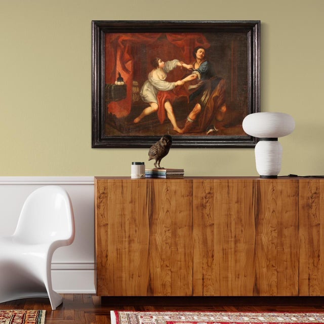 Joseph and and Potiphar's Wife, 1750, Oil on Canvas, Framed For Sale - Image 4 of 16