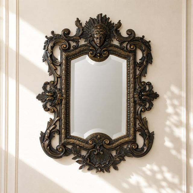 Beveled Bronze Mirror Dating from the Second Empire, Louis Xv Style For Sale - Image 12 of 12