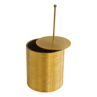 Tobacco Jar Box in Gilded Brass by Brilux for Dunhill, Switzerland, 1950s For Sale