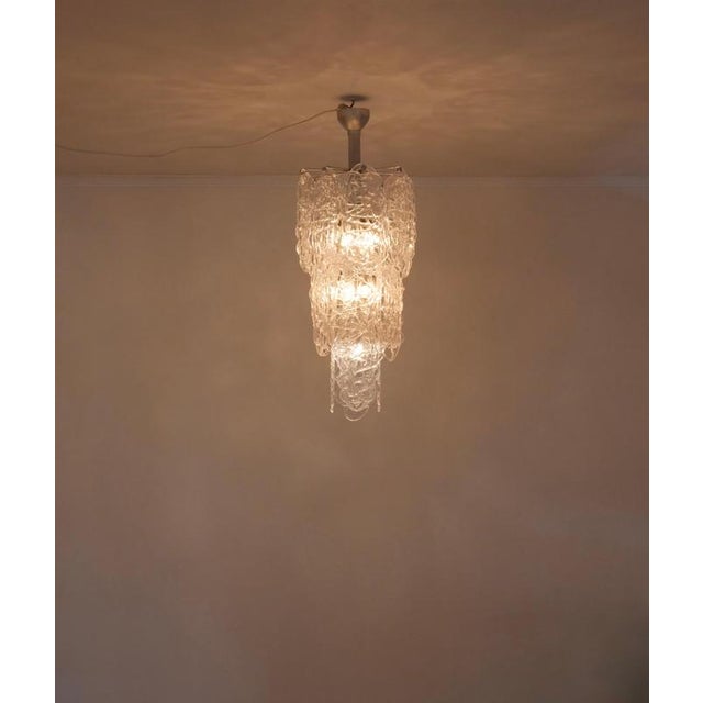 Large Murano Glass Chandelier by Carlo Nasson for Mazzega, 1970s For Sale - Image 3 of 7