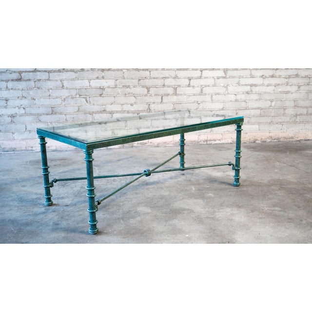 Verdigris 1980s Brutalist Diego Giacometti Style Coffee Table For Sale - Image 8 of 18