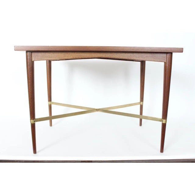 H. Sacks & Sons Paul McCobb "Connoisseur Collection" Mahogany & Brass Side Table For Sale - Image 4 of 12
