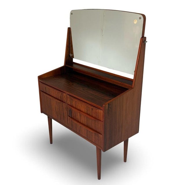 Mid 20th Century Danish Walnut Veneer Vanity from Tibergaard, 1960s For Sale - Image 5 of 11