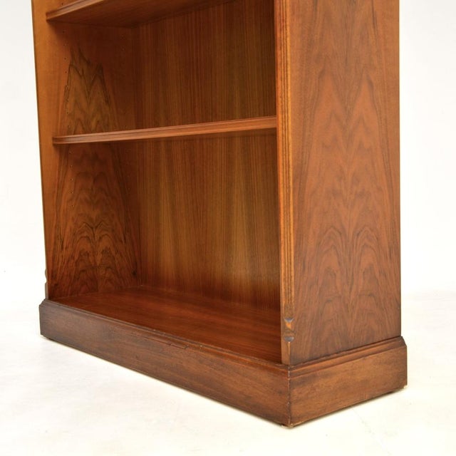 Vintage Georgian Style Walnut Open Bookcase, 1950 For Sale - Image 9 of 13