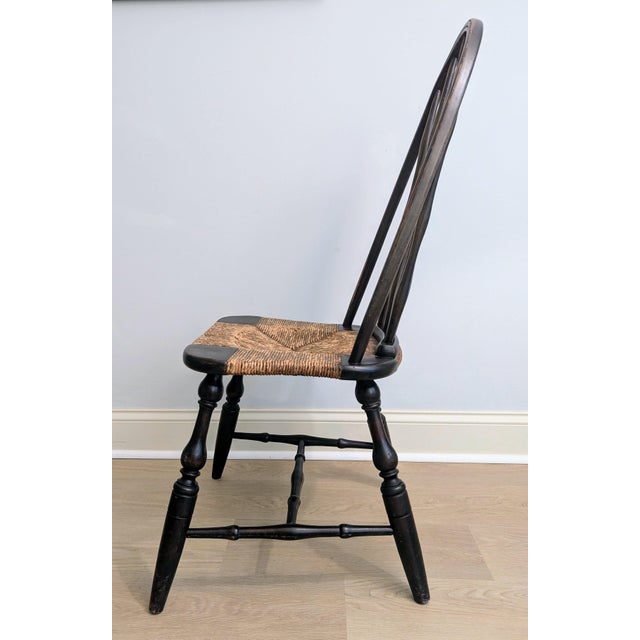 Antique Windsor Side Chair Bow Back in John Wanamaker Style For Sale - Image 4 of 11
