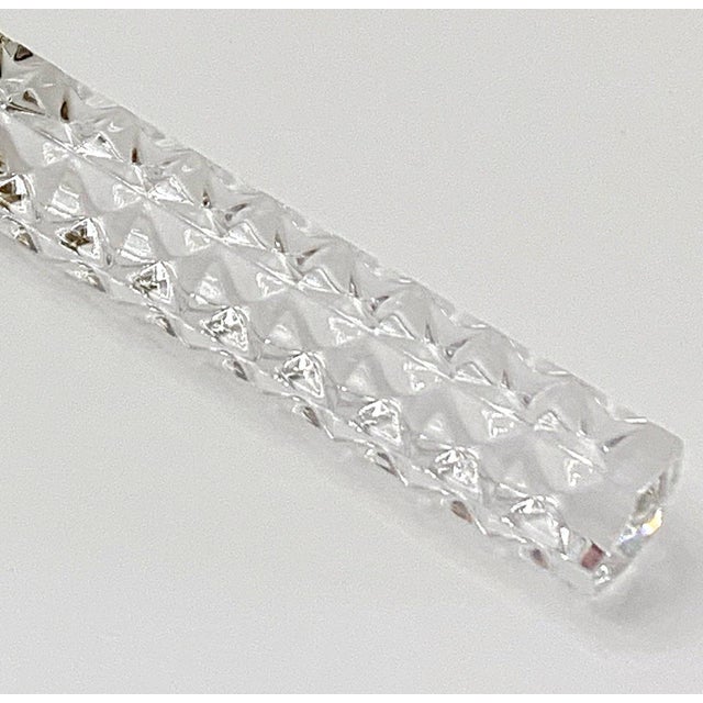 Sheffield Vintage Hollywood Regency Style Sheffield England Crystal Diamond Cut Handle Bread Cake Knife For Sale - Image 4 of 9