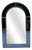 Italian Arched Wall Mirror with Blue Glass Frame in the style of Cristal Arte, 1970 For Sale