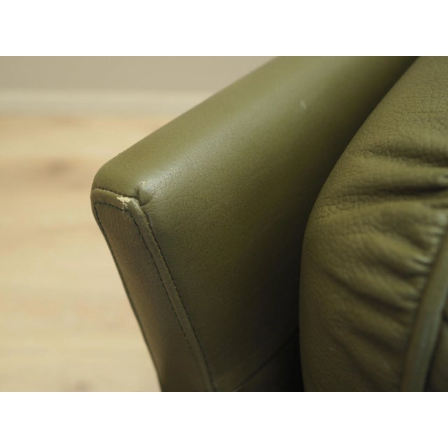 Danish Green Leather Sofa, Denmark, 1970s For Sale - Image 10 of 15