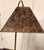 Metal Antique Arts and Crafts Brass Bridge Floor Lamp With an Amber Tone Mica Shade For Sale - Image 7 of 9