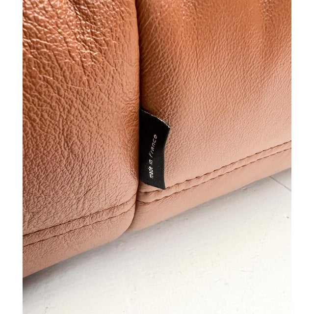 Cognac Leather Ottoman by Michel Ducaroy for Ligne Roset, 1970s For Sale - Image 7 of 10