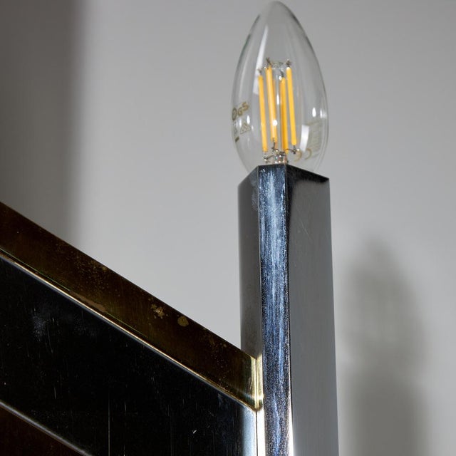 Vintage Chrome and Gold-Plated Wall Lamp by Gaetano Sciolari, 1970s For Sale - Image 6 of 15