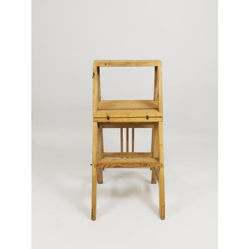 Arts & Crafts Metamorphic Library Steps Folding Ladder Chair, Vienna, 1900s For Sale - Image 13 of 18