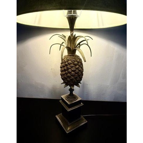 Metal Vintage Pineapple Table Lamp For Sale - Image 7 of 9