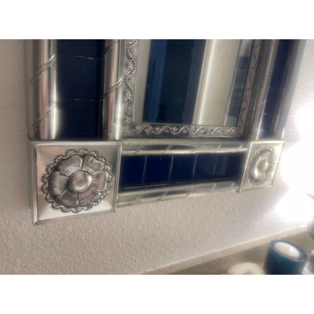 Mexican Blue/Silver Mirror For Sale In Los Angeles - Image 6 of 11
