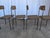 Vintage Industrial Black Metal School Chairs with Brown Fabric Seats, 1970s, Set of 4 For Sale - Image 17 of 18