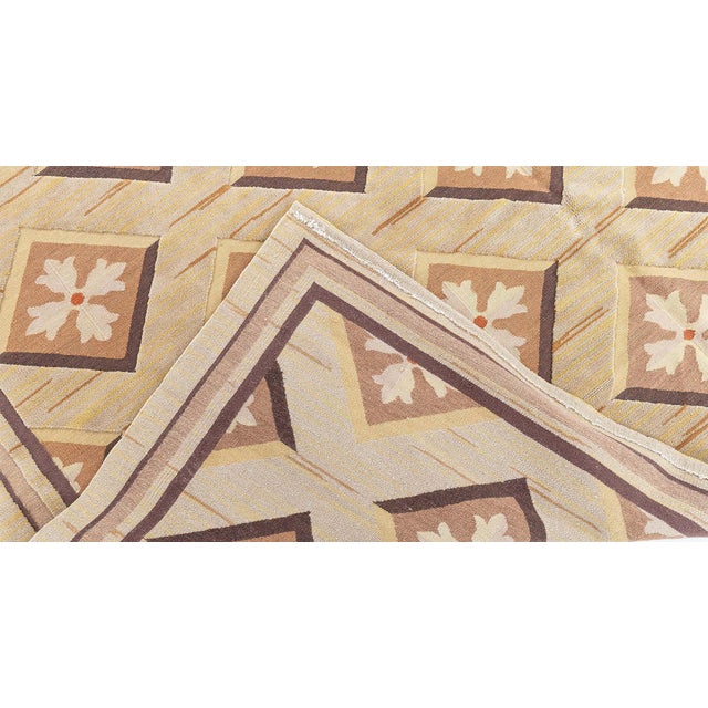 Tan Contemporary Aubusson High & Low Flat-Weave Rug by Doris Leslie Blau For Sale - Image 8 of 8