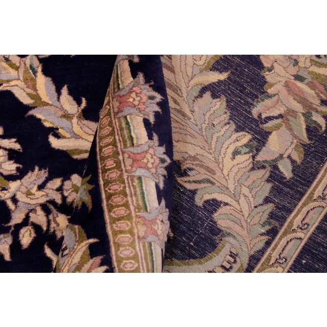 Textile Shabby Chic Pak-Persian Blue/Gray Wool Rug - 9'2'' X 12'0'' For Sale - Image 7 of 9
