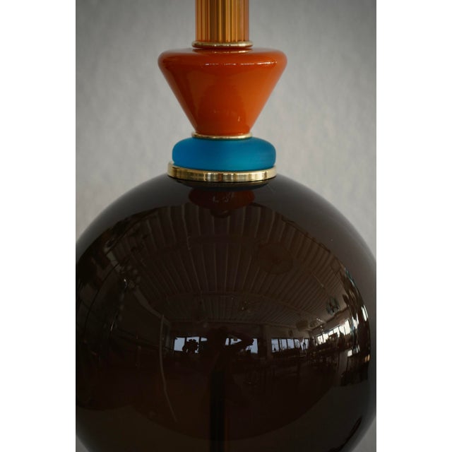 A unique and original Murano glass sculptural table lamp. Its captivating shape is due to the exclusive Murano glass...