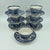 Chinoiserie 1940s Royal Staffordshire Tonquin Blue Transferware Tea Cups & Saucers – 14 pcs For Sale - Image 3 of 12