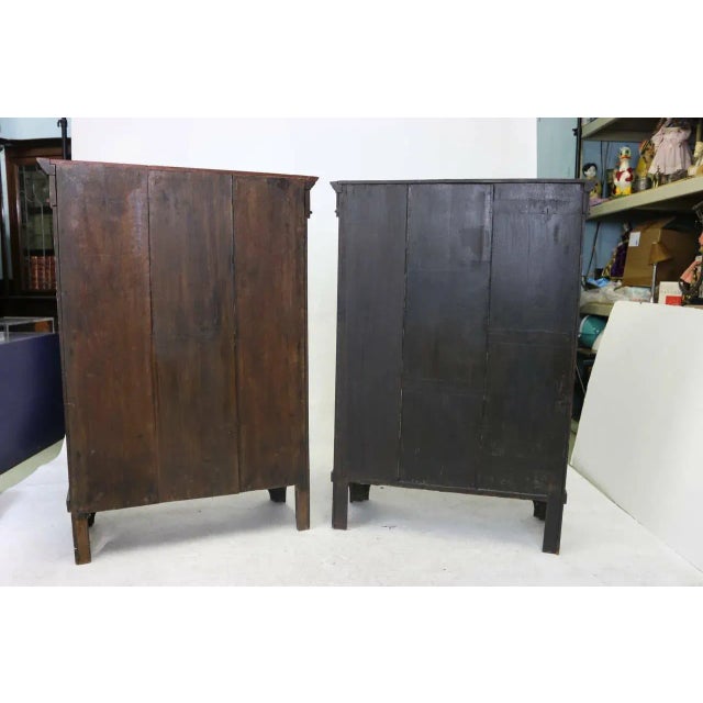 Chinoiserie 19th Century Exquisite Pair Dutch Colonial Oxblood Lacquered Floral Motif Cabinets-Proven. - a Pair For Sale - Image 3 of 8