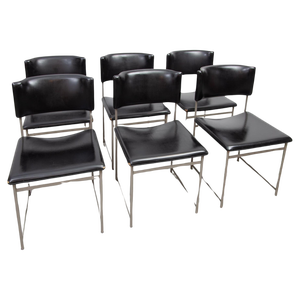 SM08 Dining Chairs in Black Leather attributed to Cees Braakman for Pastoe, 1960s, Set of 6