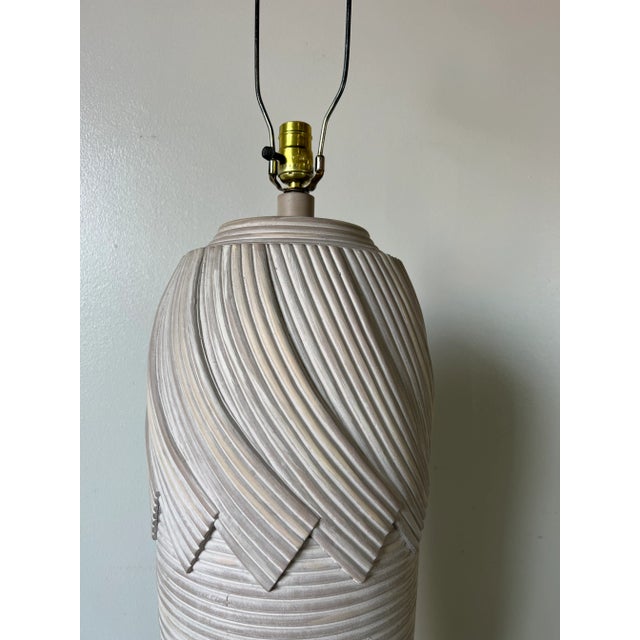 1980's Vintage Sculptural Faux Pencil Reed Plaster Floor Lamp For Sale - Image 11 of 12