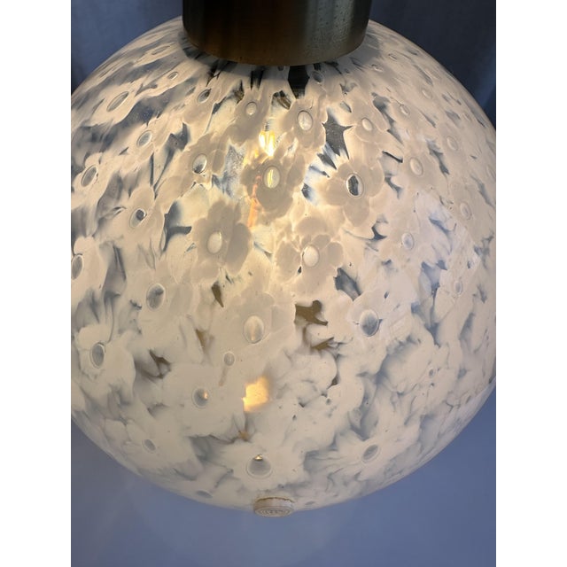 Beige Murano Glass Table Lamp with Brass Base and Empire Shade by La Murrina, 1970s For Sale - Image 8 of 15
