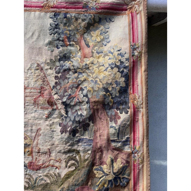 Textile 19th-Century French Tapestry With Dog and Duck Scene For Sale - Image 7 of 14